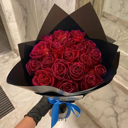 Artificial Glittering Flower Rose Bouquet