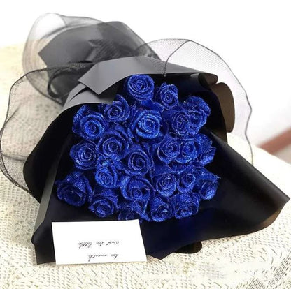 Artificial Glittering Flower Rose Bouquet