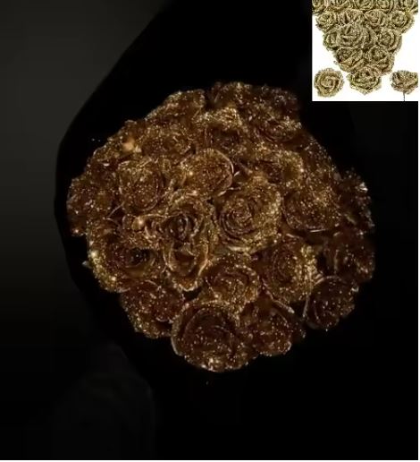 Artificial Glittering Flower Rose Bouquet