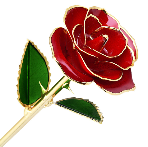 24K Gold-Dipped Rose with Gift Box (Single Piece)