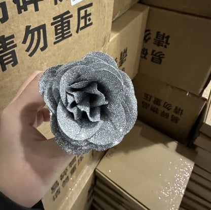 Artificial Glittering Flower Rose Bouquet